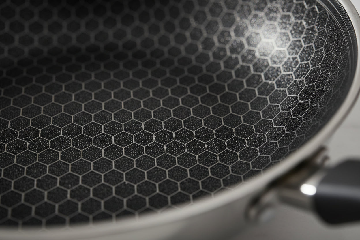 Set de Poêles 5 Pièces avec Poignée Amovible, Revêtement Antiadhésif – USTENSILIA