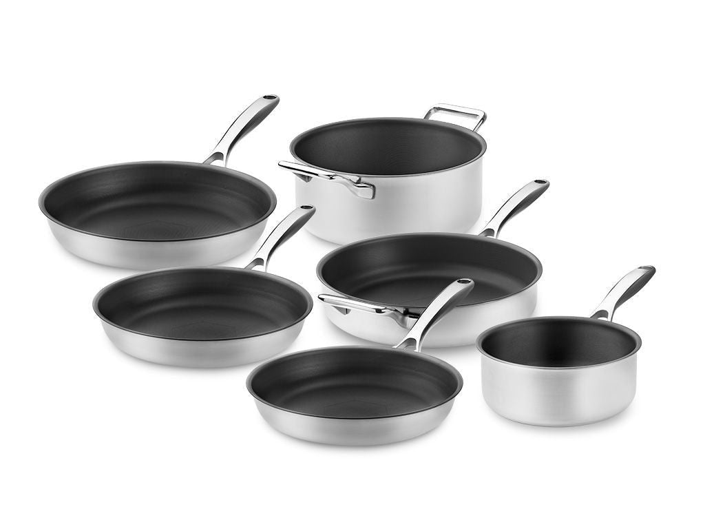 Batterie de Cuisine 6 Pièces Antiadhésive Naturelle, Set de Casseroles et Poêles – USTENSILIA